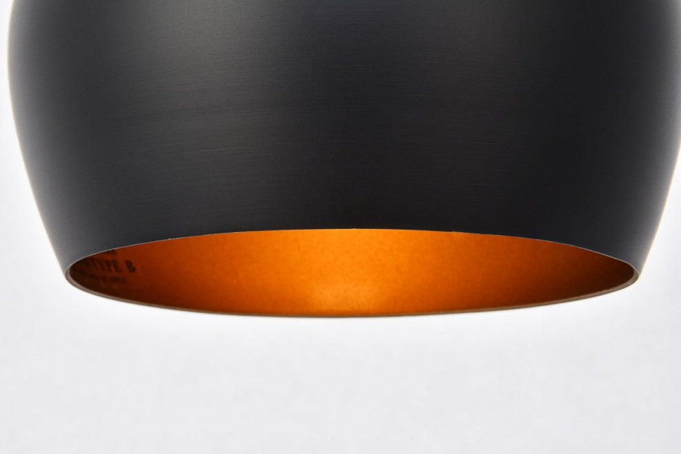 Nina 1-Light Black Plug-In Pendant
