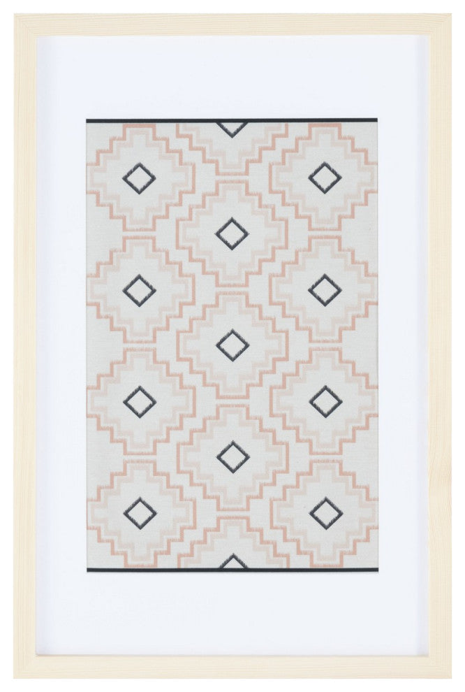 Safavieh Mejia 23" Ivory/Dark Beige Framed Textile Wall Art