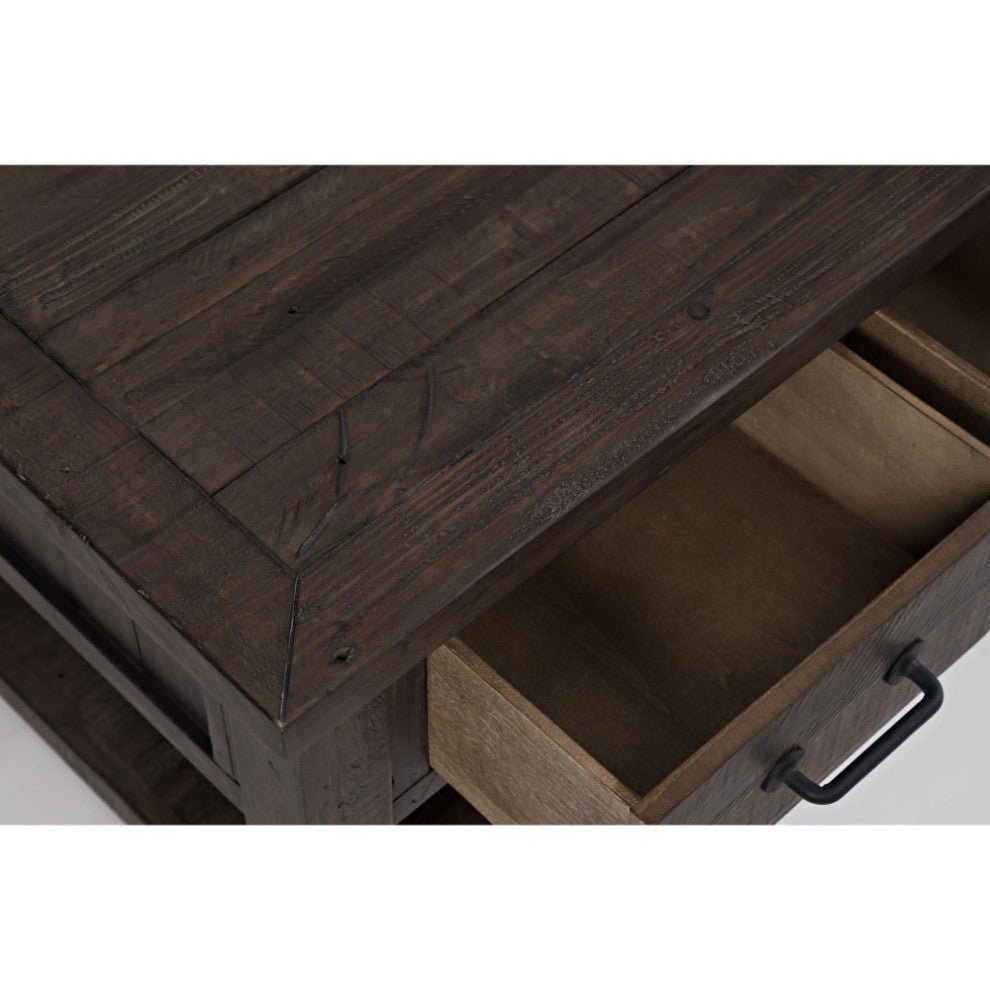 Madison County 48" Rustic Reclaimed Pine Farmhouse Harris 3 Drawer Coffee Table