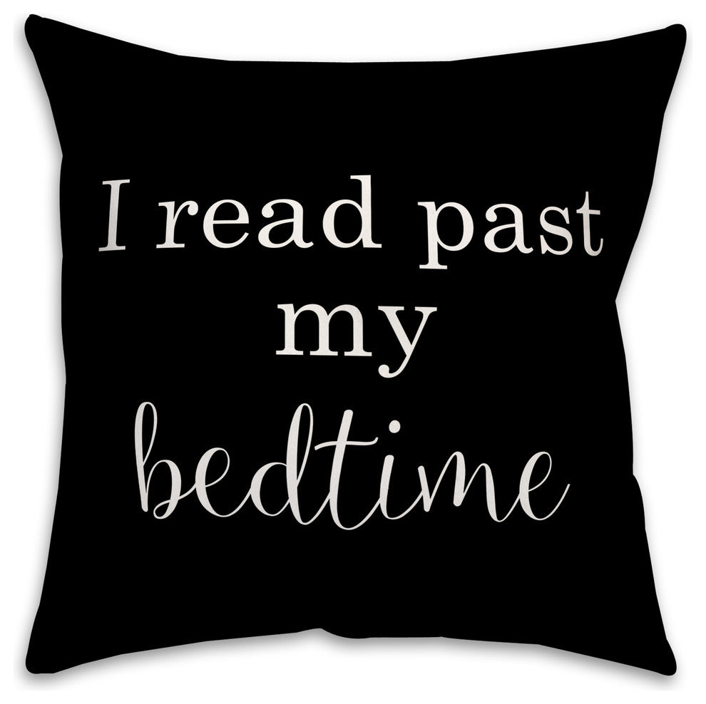 I Read Past My Bedtime Spun Poly Pillow, 18x18