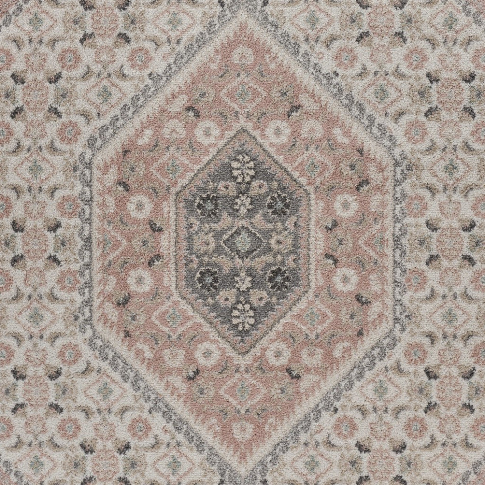 8" x 10" Gray and Blush Traditional Area Rug