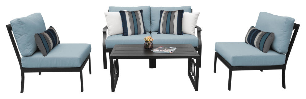 kathy ireland Madison Ave. 5 Piece Aluminum Patio Furniture Set 05d, Tranquil