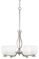 Chandeliers, 5" White Linen Glass