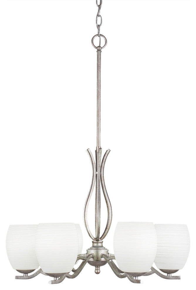 Chandeliers, 5" White Linen Glass