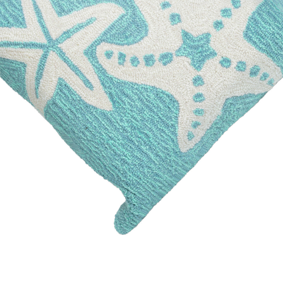 Frontporch Starfish Indoor/Outdoor Pillow 18" Square, Aqua