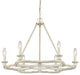 Saxon 6 Light Chandelier, French White