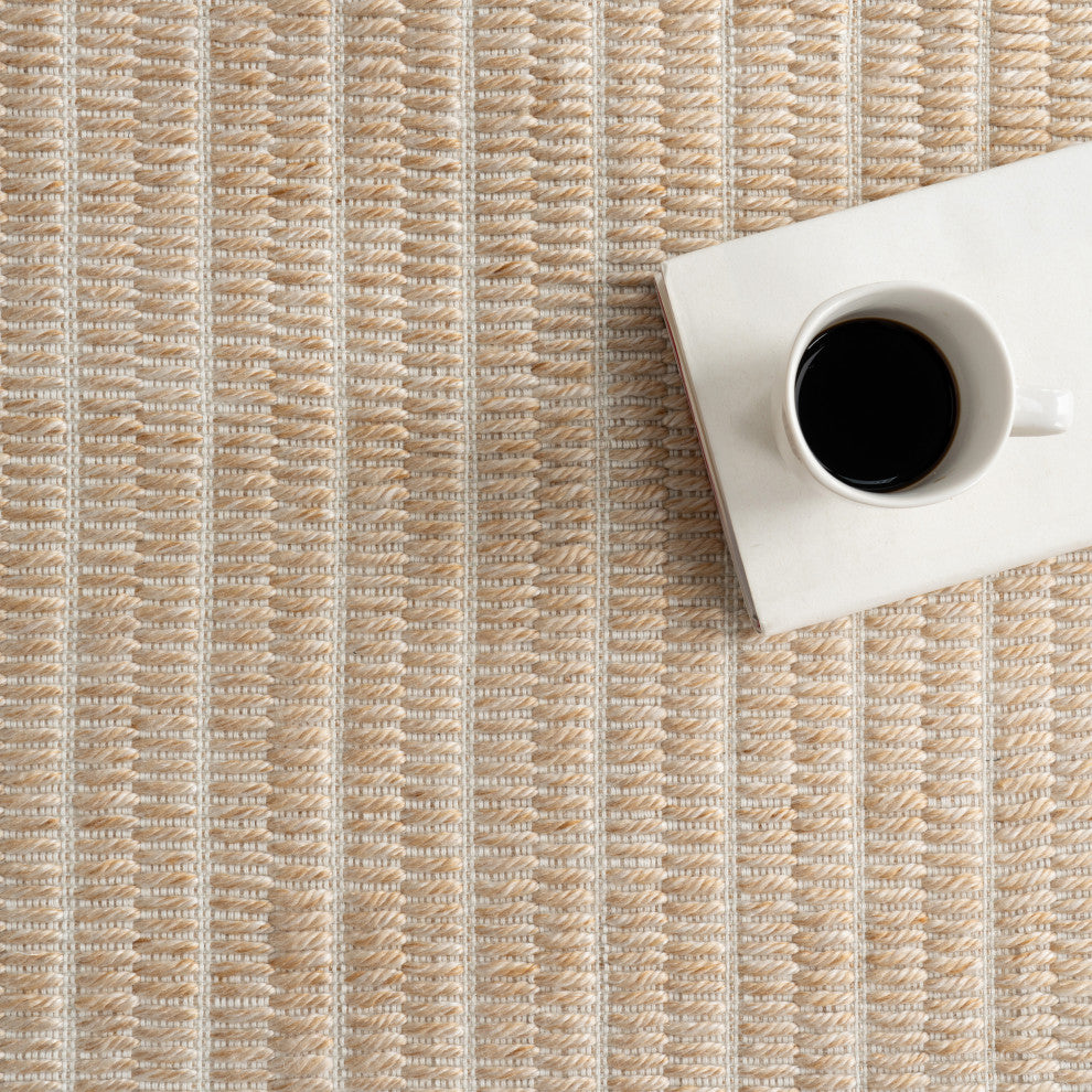Nuloom Erina Striped Outdoor Rug, Beige 9' x 12'