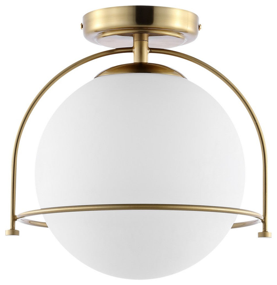 Safavieh Valise Flush Mount Gold/White Glass