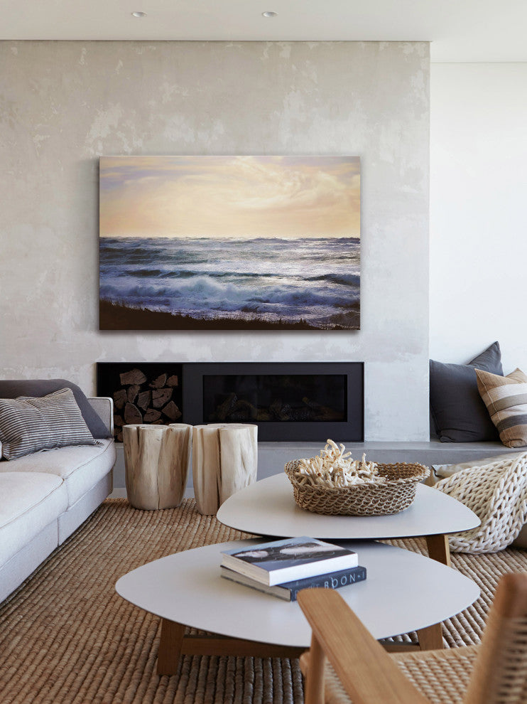 "Winter Ocean" by Sylvia Cook Painting Print Wrapped Canvas, 45x30