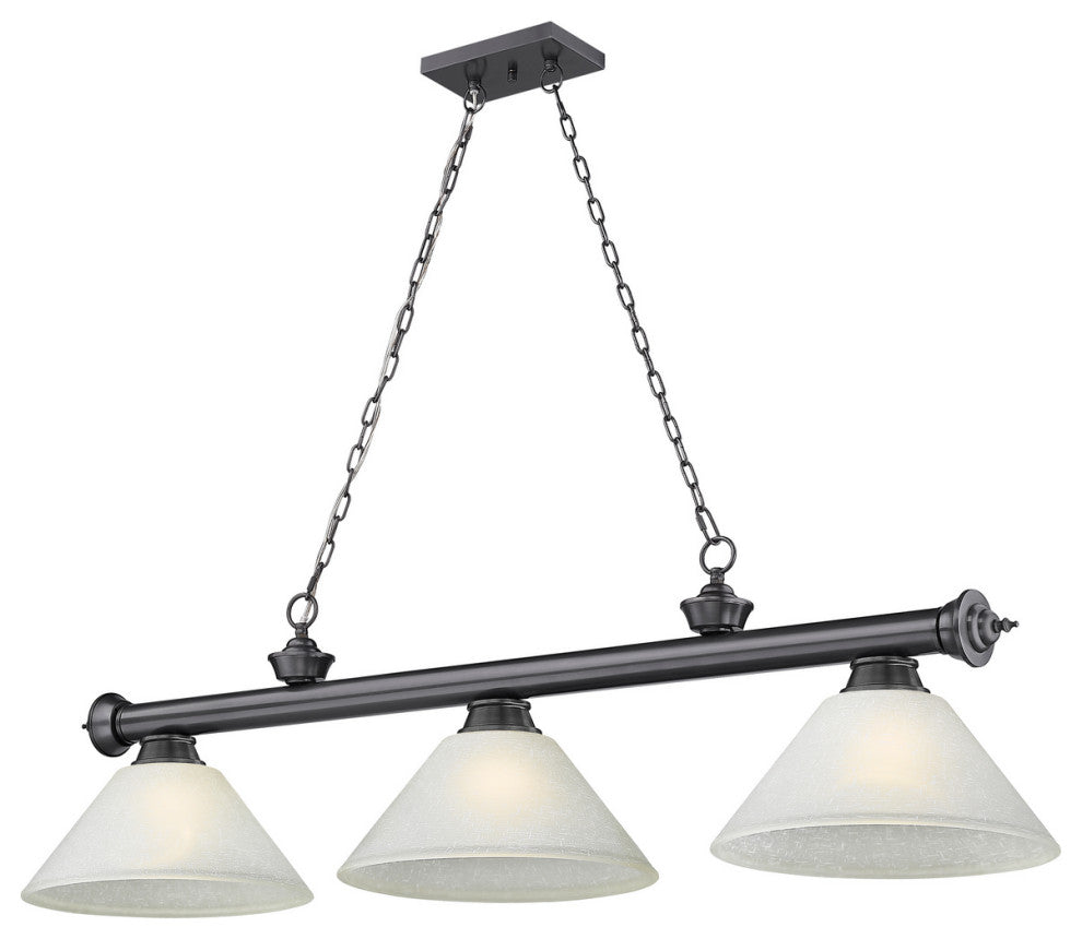 Zlite 2306-3BP-AWL14 3-Light Billiard, White Linen