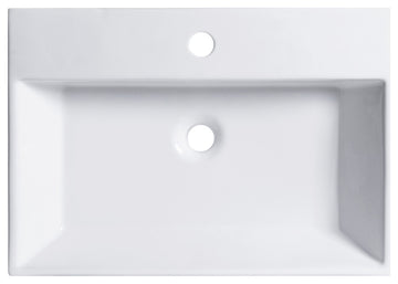 24x16.5" Rectangular White Ceramic Vessel Bathroom Vessel Sink