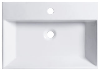 24x16.5" Rectangular White Ceramic Vessel Bathroom Vessel Sink