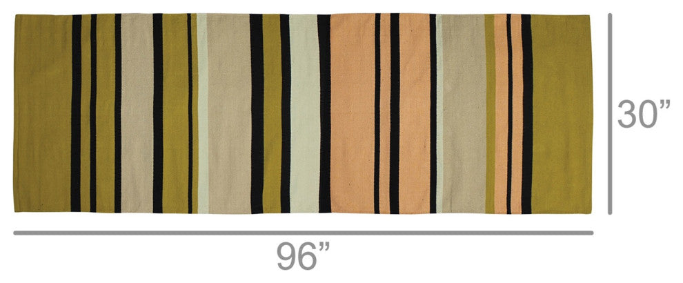 3' X 8' Multicolored Stripes Runner Rug
