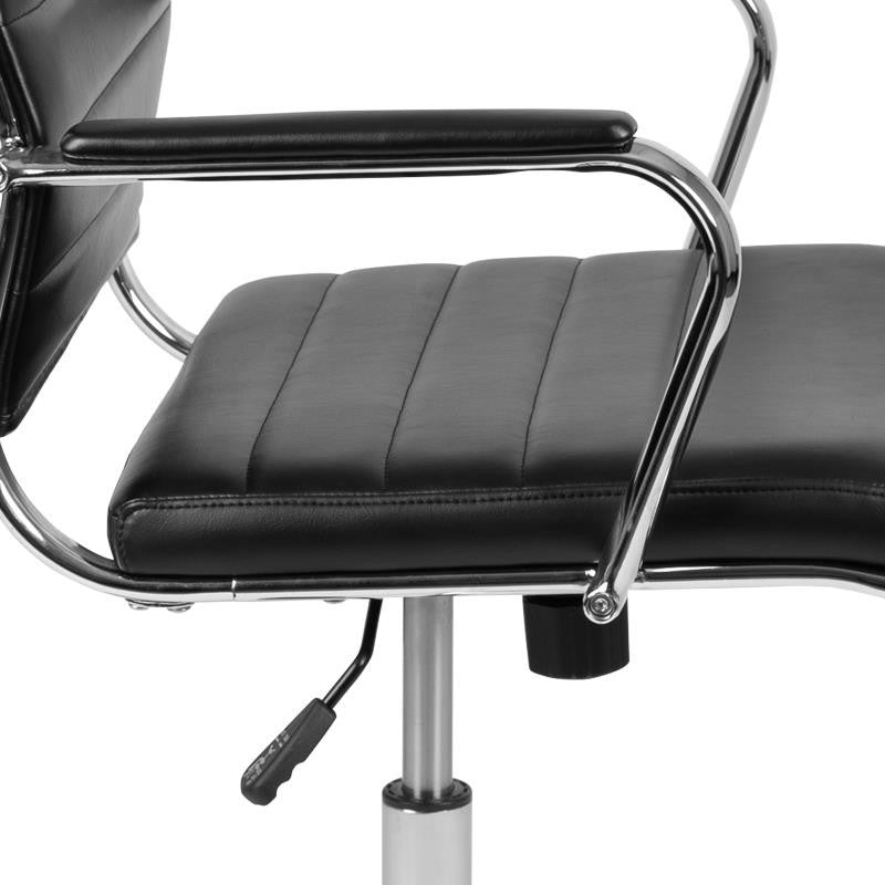 Hansel High Back LeatherSoft  Ribbed Executive Swivel Office Chair, Black