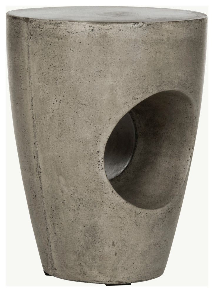 Aishi Concrete Accent Table - Dark Grey