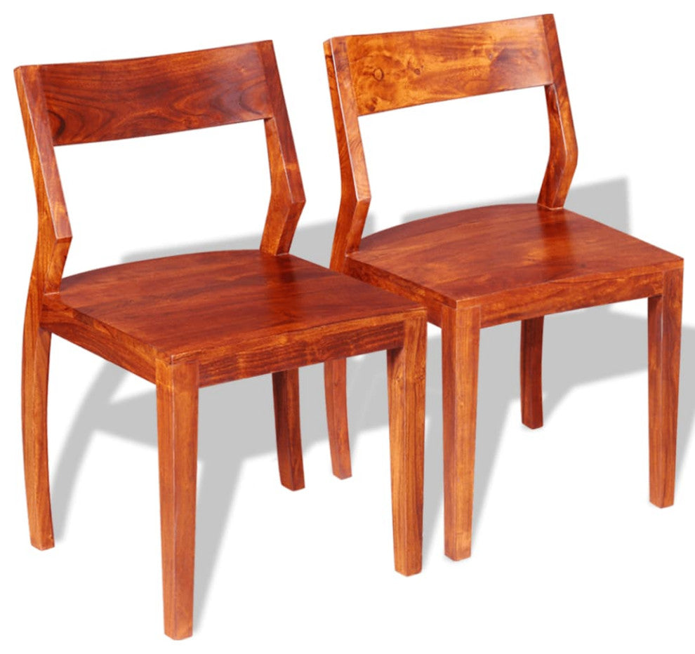 vidaXL Dining Chairs 2 pcs Solid Acacia Wood Sheesham
