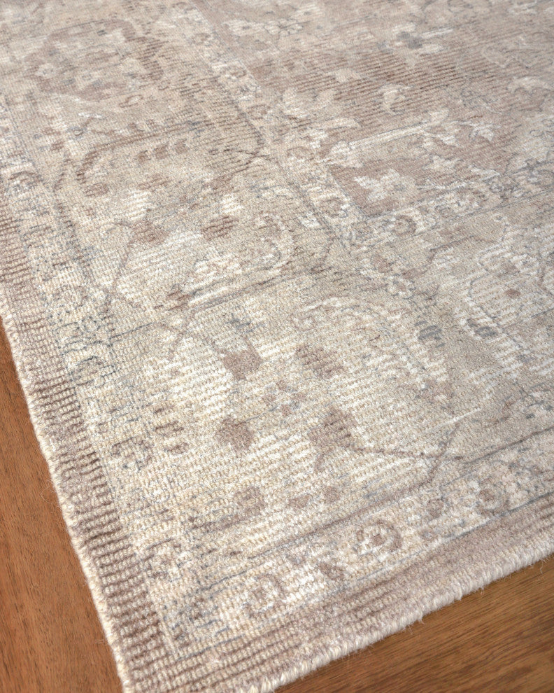 Tuscany Handmade Hand Loomed Wool and Bamboo Silk Tan Area Rug
