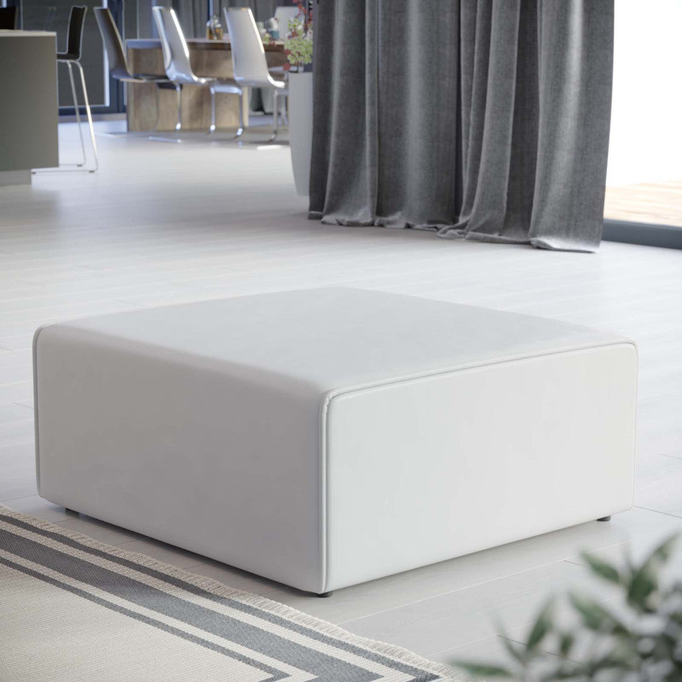 Accent Chair Ottoman, Velvet, White, Modern, Living Lounge Hotel Hospitality