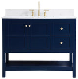 Tobias 42" Single Bathroom Vanity, Blue With Backsplash