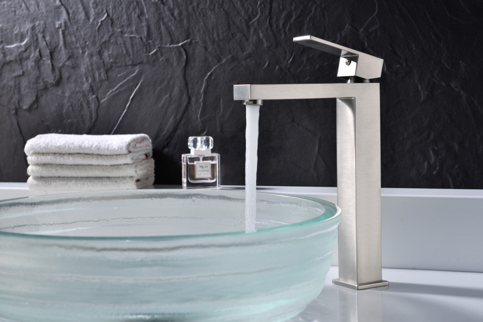 Enti Series Single Handle Vessel Sink Faucet in Brushed Nickel