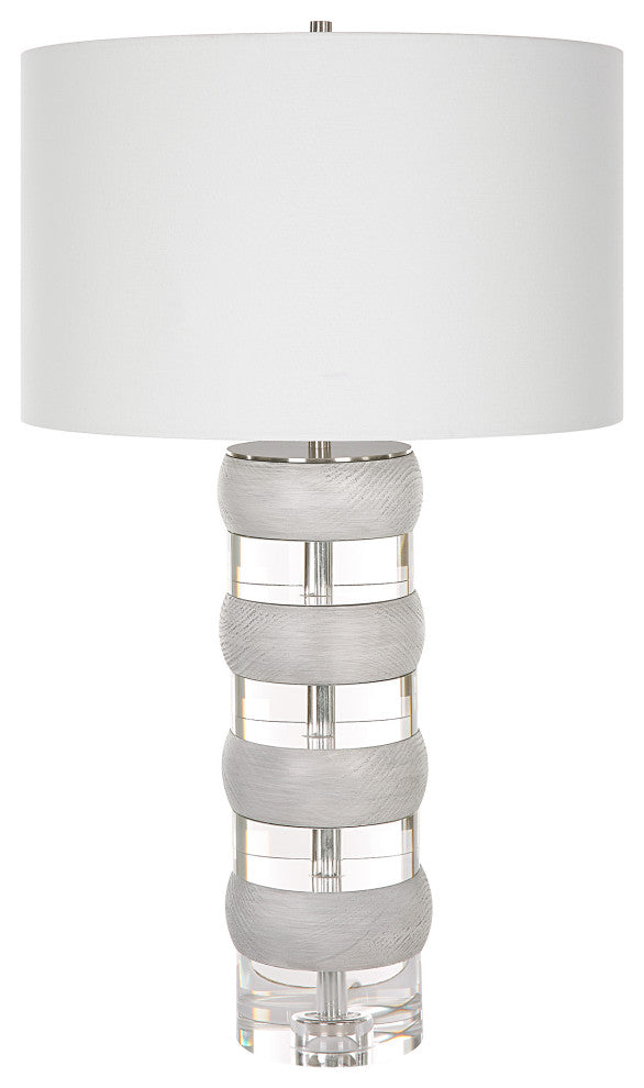 Uttermost 30192 Band Together Crystal/Wood Table Lamp