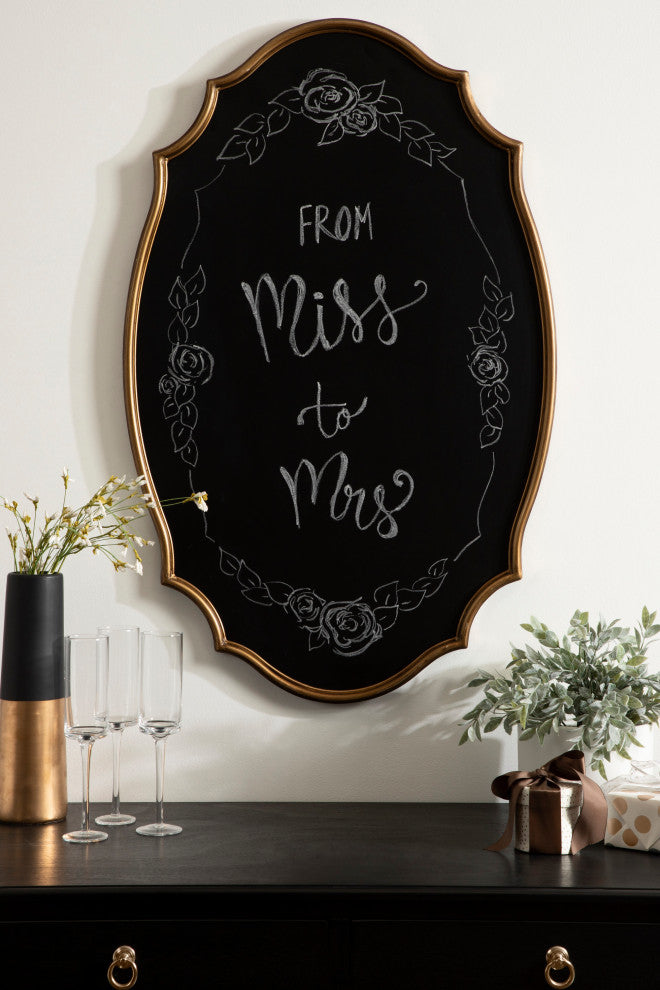 Leanna Framed Chalkboard, Gold 24x36