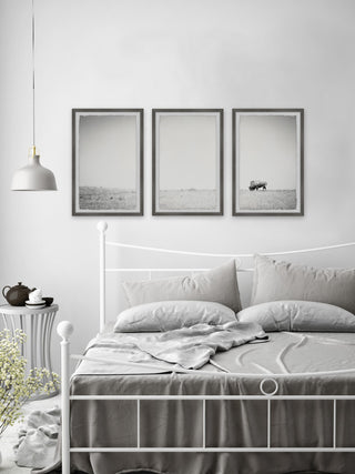 A Lone Bison Triptych, Set of 3, 12x18 Panels