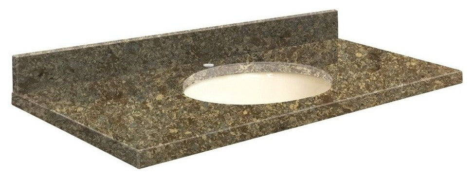 Quartz 25"x19" Vanity Top, Biscuit Bowl, Rapture, Single Hole