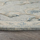 7' Blue And Ivory Round Wool Hand Tufted Area Rug