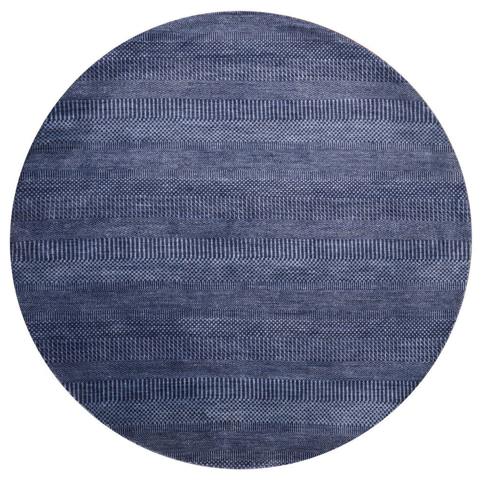 6' Round Savannah Grass Wool and Silk Handmade Rug Q11473