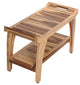 EcoDecors EarthyTeak Tranquility 29" Teak Shower Bench With Shelf