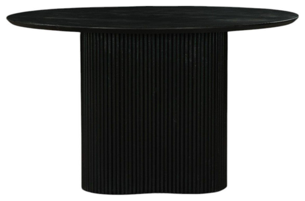 Modrest Myra Modern Black Wood Round Dining Table