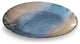 Beatriz Ball New Orleans Glass Light Teal Gold Foil Round Platter