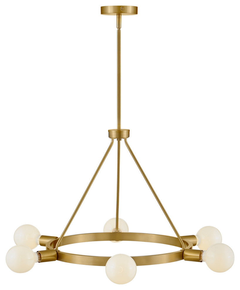 Lark 83616 Orla 6 Light 24"W Ring Chandelier - Lacquered Brass