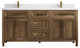 Santa Monica 72 Double Sink Bath Vanity in Graywashed Teak 2" White Quartz