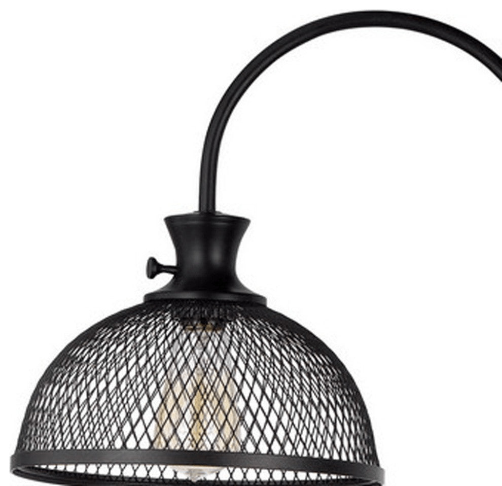 61" Black Adjustable Traditional Shaped Floor Lamp With Bronze Dome Shade