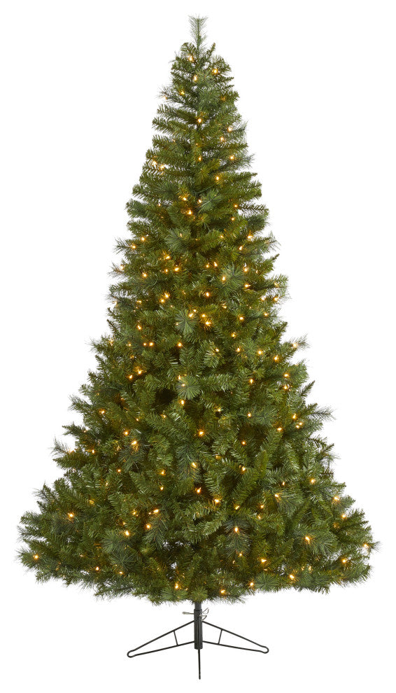 7.5' Mount Hood Spruce Faux Xmas Tree W/450 White Lights & Bendable Branches