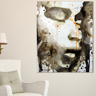 "Brown Illustrated Girl" Canvas Print