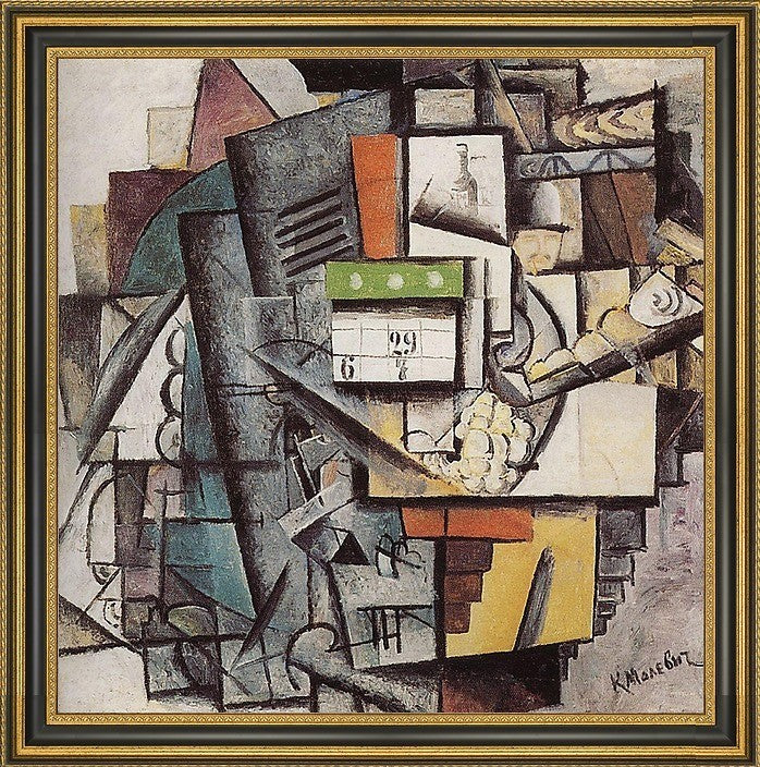 Kazimir Malevich Lady on a Tram Station - 16" x 16" Framed Premium Canvas Print