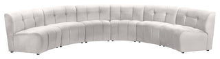 Limitless Velvet Upholstered 6-Piece Modular Sectional, Cream