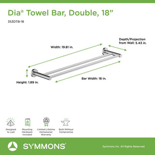 Dia Double Towel Bar, Chrome