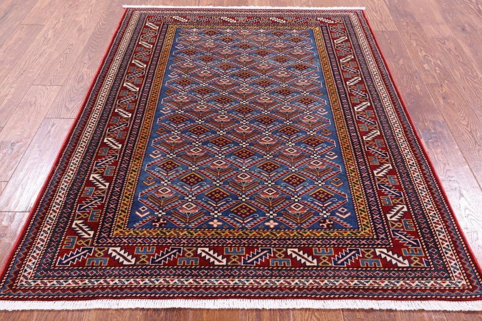 Shirvan Hand Knotted Wool Rug 4' 4" X 5' 10" Q6775