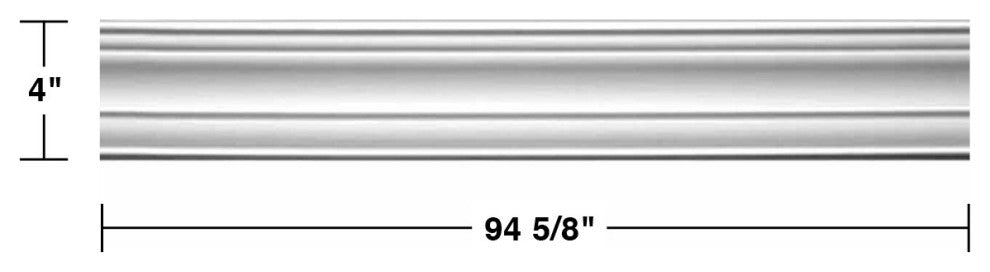 Cornice White Urethane Pas De Calais Design 16 Pieces Totaling 1514" Length