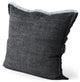 Dark Gray Fringed Throw Pillow Cover