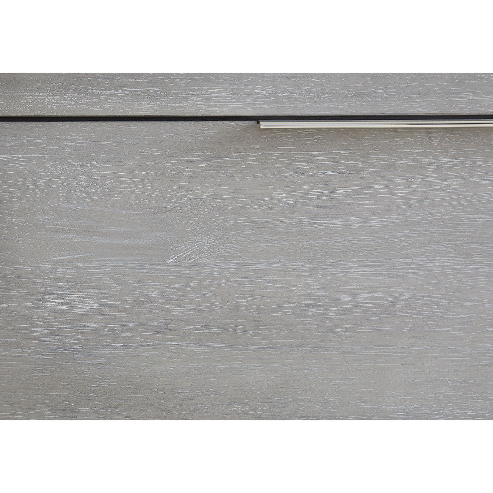 Benzara BM273434 Modern Acacia Wood 6 Drawer Tall Dresser Chest, Heather Gray