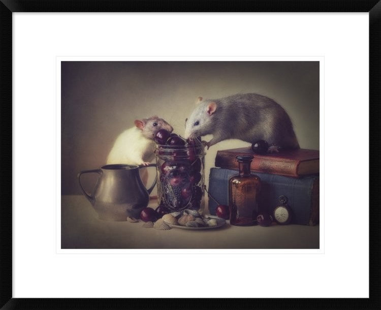 "Snoozy And Jimmy" Framed Digital Print by Ellen Van Deelen, 24x20"