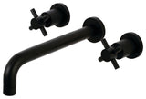 KS8020DX Two-Handle Wall Mount Tub Faucet, Matte Black