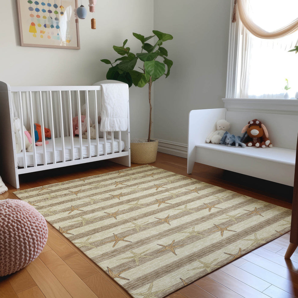 Addison Premium Washable Mayfield AMF191 Beige 5' x 7'6" Rug