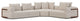 Warner Oatmeal 3-Piece Sofa Set With Corner-Piece