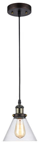 Manette Industrial Style 1-Light Rubbed Bronze Ceiling Mini Pendant, 7" Shade